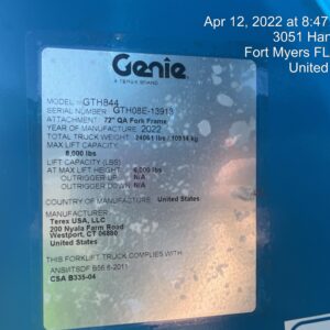 2022 GENIE GTH-844