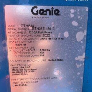 2022 GENIE GTH-844