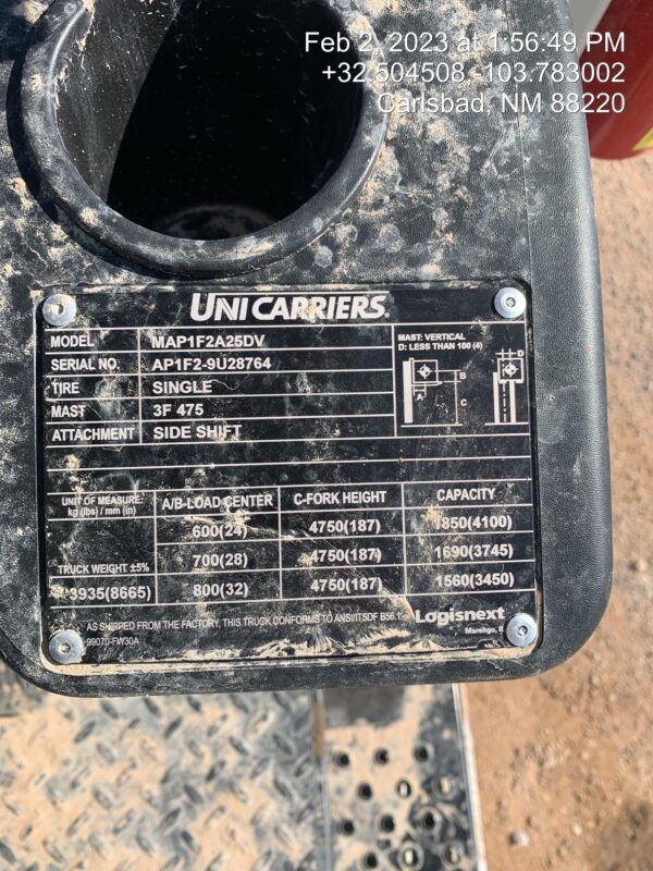 2022 UNICARRIER MAP1F2A25DV