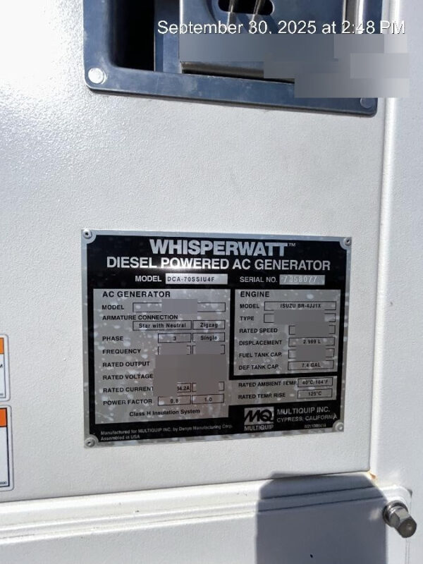 2023 MULTIQUIP DCA70